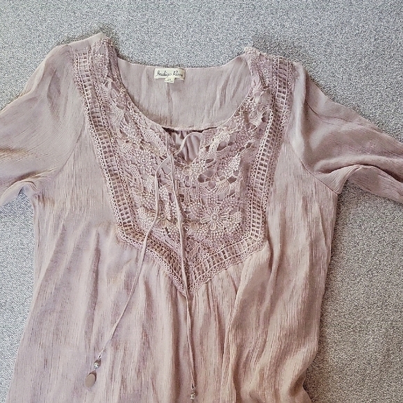 Indigo Rose Boho Crochet Tunic  Dress Size 2X - Picture 5 of 11